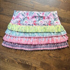 Lucky in Love Floral Multicolor Pleated Skirt